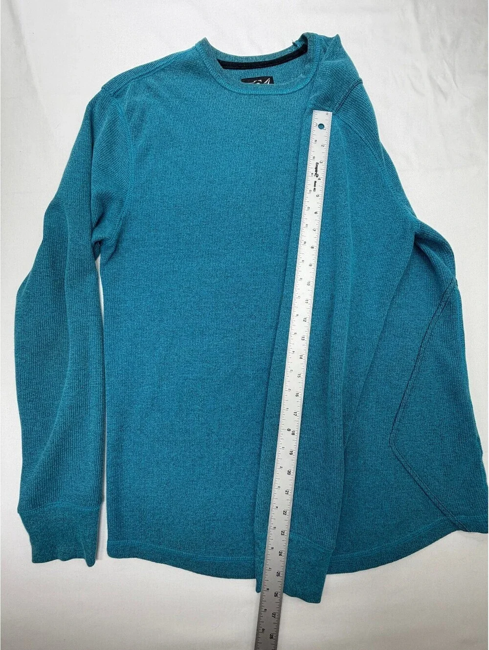 Volcom Men's Sweater Encore Marled Thermal Crew Neck Pullover Size Large Blue